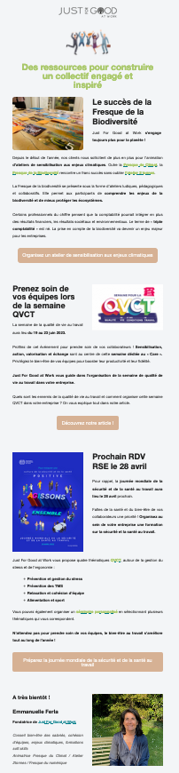 Newsletter Just For Good at Work